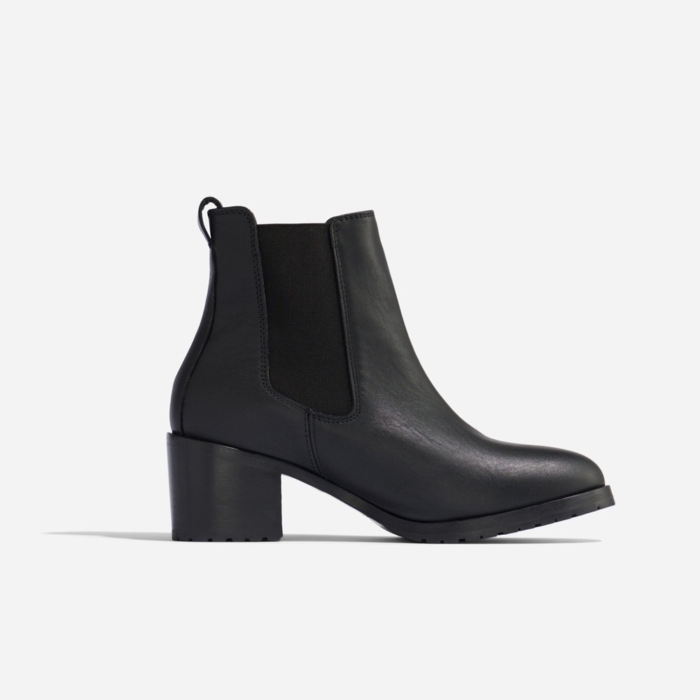 New in box Nisolo x Anthropologie Black Chelsea Leather Ankle Booties - Picture 12 of 13